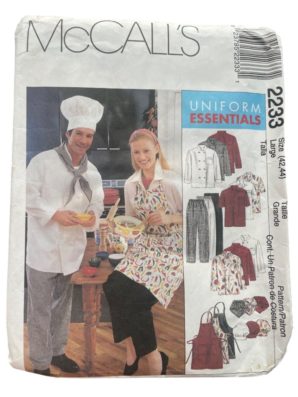 Vintage 90s McCall’s 2233 Sewing Pattern Large Uniform Essentials Unisex CUT